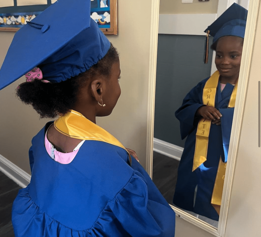 Student Graduating in Cap and Gown