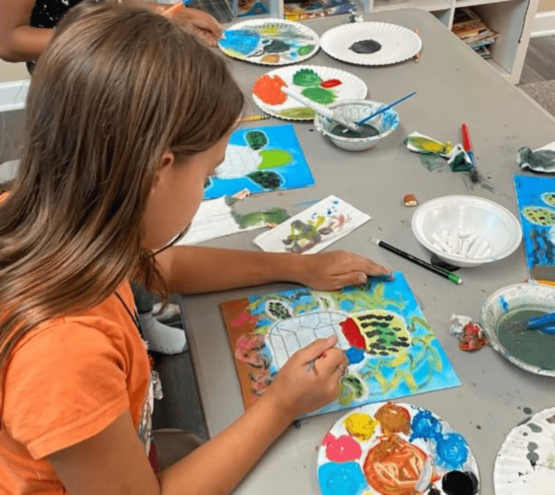 Student Painting during Summer Camp